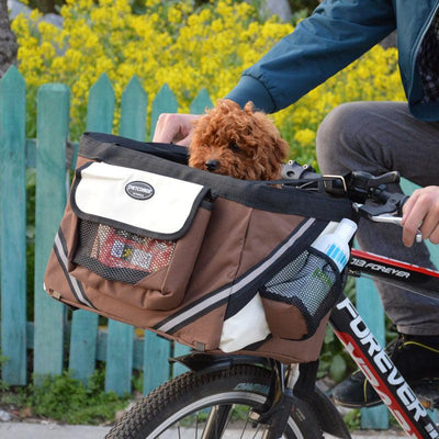 Pet Bicycle Carrier Cat Dog Bicycle Bag Bike Removable Basket Handlebar Front Basket Small Cat Dog Carrier - Mamzoo | Your Pet's Favorite Store