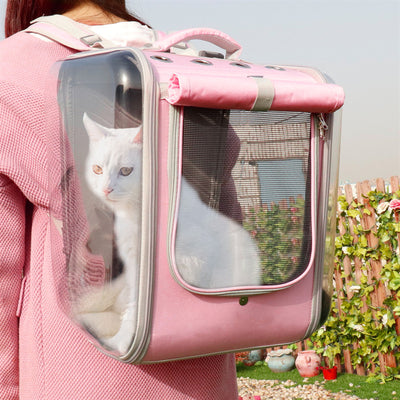 Pet Cat Carrier Backpack Breathable Cat Travel Outdoor Shoulder Bag - Mamzoo | Your Pet's Favorite Store