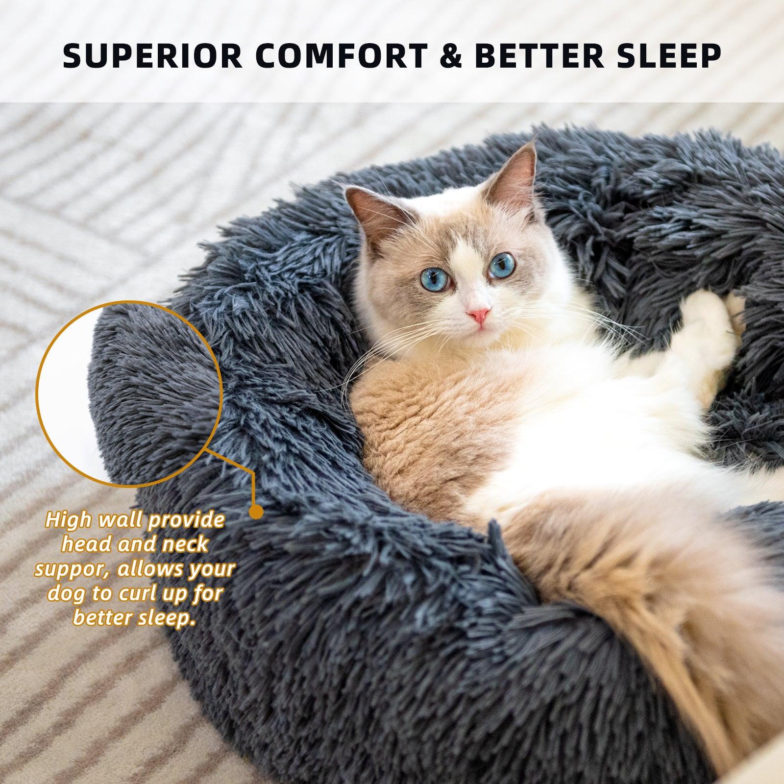 Luxury Plush Round Dog Bed for Small Pets - Mamzoo | Your Pet's Favorite Store