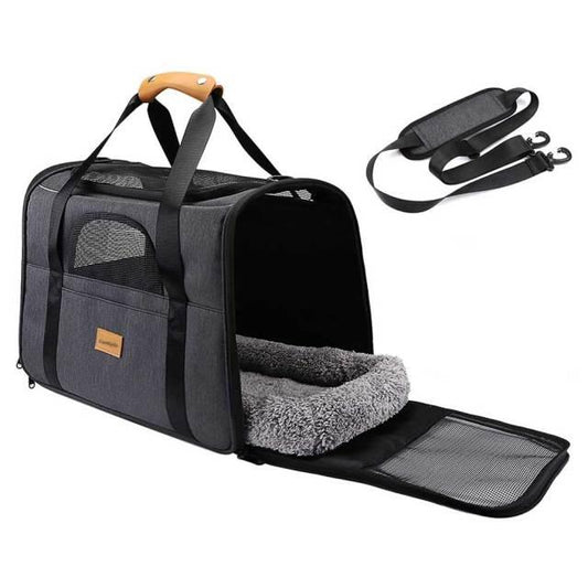 Foldable Cat Dog Carrier: Portable, Soft & Convenient - Mamzoo | Your Pet's Favorite Store